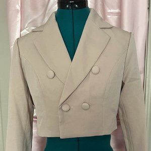 Cream Cropped Blazer